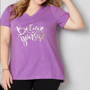 Plus size short sleeve slub jersey tee